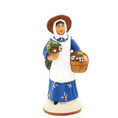 santon peint à la main femme fleuriste