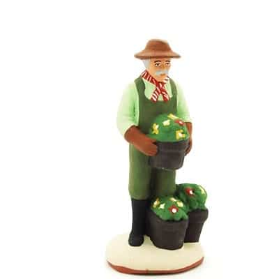 santon de provence peint à la main homme fleuriste