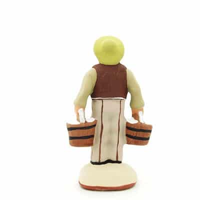 Le porteur d'eau - santon de Provence peint à la main dos