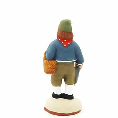 santon de provence peint à la main homme morue dos