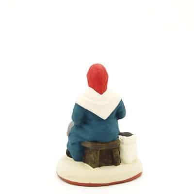 santon peint à la main gaveuse d'oie dos