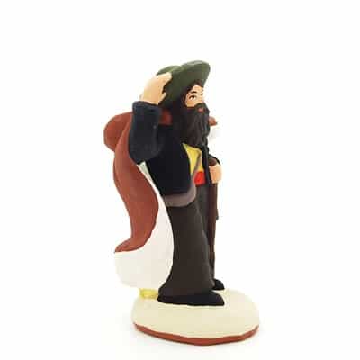 Le berger dans le vent santon de provence peint à la main profil