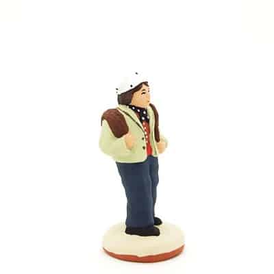 santon de provence peint à la main petit ramoneur profil