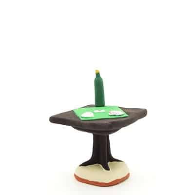 La table de cartes - santon de Provence peint à la main