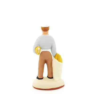 santon de provence peint à la main mitron dos