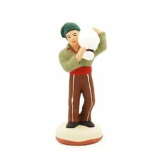 santon de provence peint à la main meunier sac à l'épaule