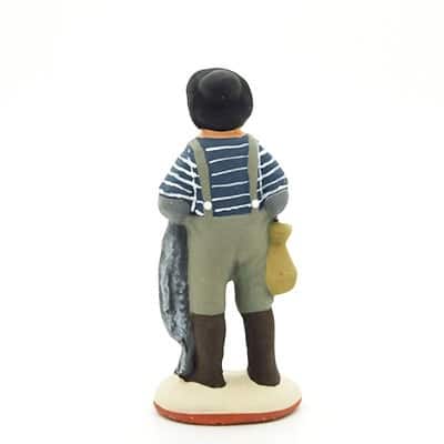 Le pêcheur debout poisson dos