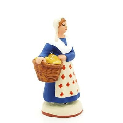 santon de provence peint mains la boulangere profil