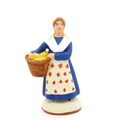 santon de provence peint mains la boulangere