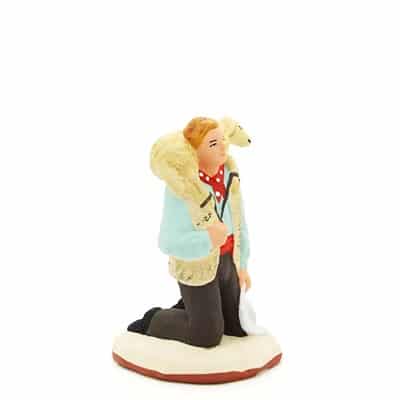 Le berger à genoux profil