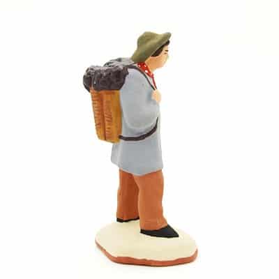santon de provence peint à la main vendangeur profil