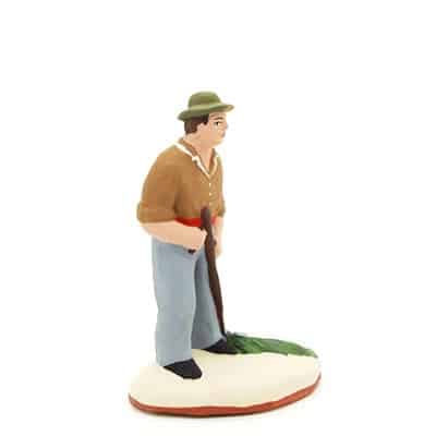 santon de provence peint à la main homme à la faux profil
