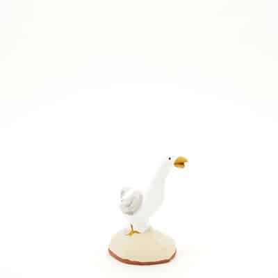 santon de Provence peint à la main oie tête en l'air profil