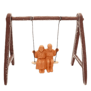 Couple d'enfant sur balançoire à peindre