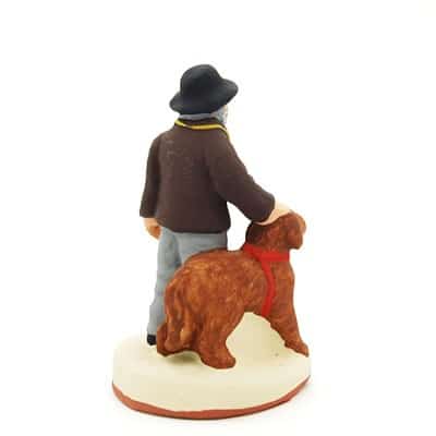 Santon peint à la main L'aveugle et son chien dos