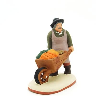 santon-peint-paysan-brouette profil