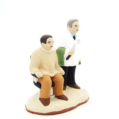 santon provence Le barbier et son client peint main profil