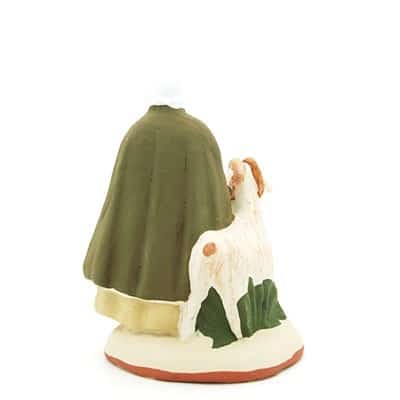 santon peint à la main femme et sa chèvre dos