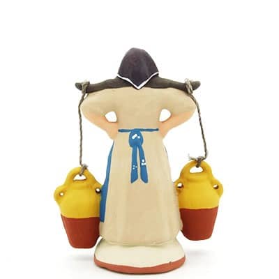 santon de provence la porteuse d'eau peint à la main dos