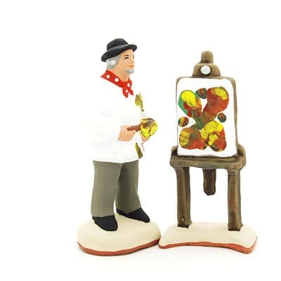 santon de provence peint à la main chevalet peintre profil