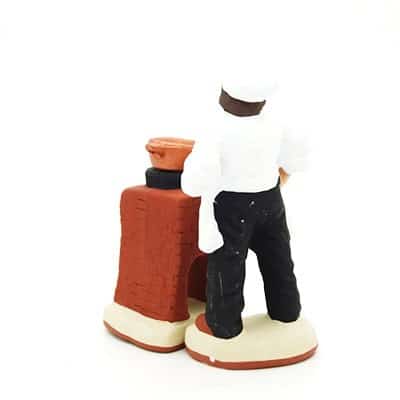 santon de Provence cuisinier ambulant peint a la main dos