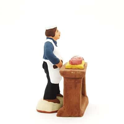 santon de provence le boucher peint a la main profil