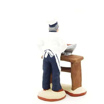 chocolatier santon de provence peint à la main dos