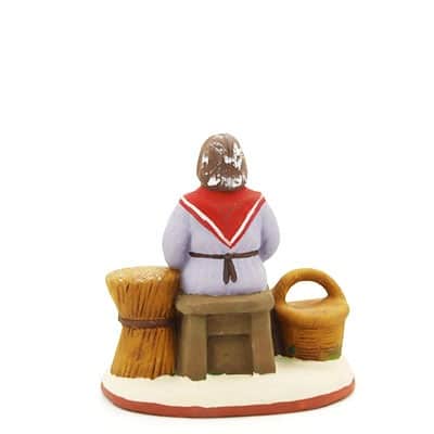 santon de provence la vanniere peint à la main dos