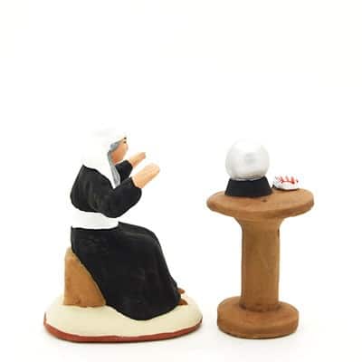 santon de provence diseuse de bonnes aventures peint à la main profil