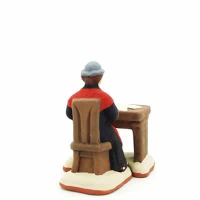 santon de provence peint à la main dentelliere dos