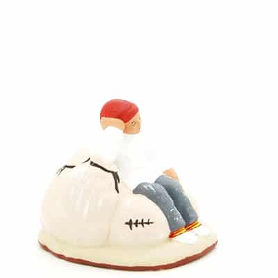 santon de provence peint à la main meunier sur les sacs profil