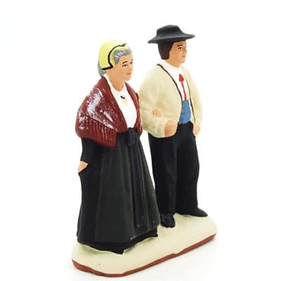 santon de provence peint à la main les savoyards profil