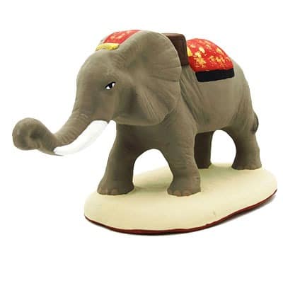 santon peint main éléphant face