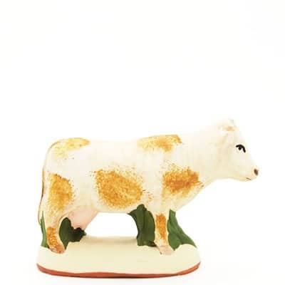 santon de provence peint a la main vache profil