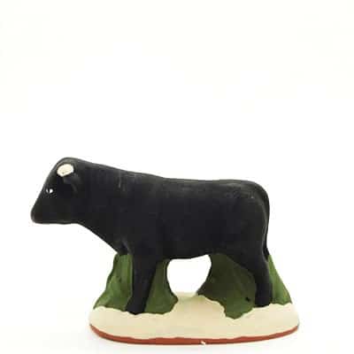 santon de provence peint a la main taureau profil