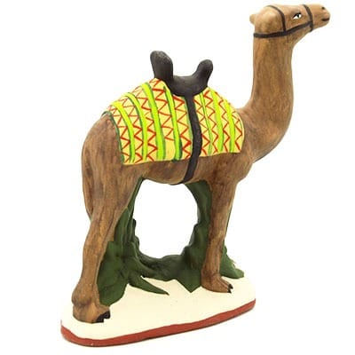 santon de provence peint a la main dromadaire avec selle dos