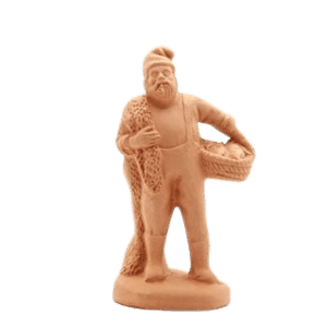 Le pêcheur debout au filet à peindre