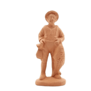 Le pêcheur debout au poisson à peindre