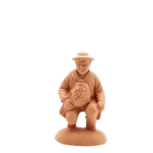 Ramasseur lavande accroupi à peindre