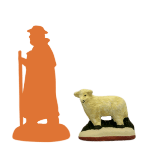 Agneau debout tête à gauche