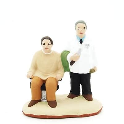 santon provence Le barbier et son client peint main