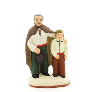 Aveugle et enfant santon peint main