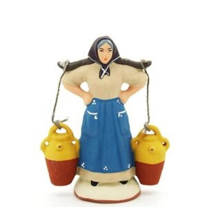 santon de provence la porteuse d'eau peint à la main