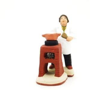 santon de Provence cuisinier ambulant peint a la main