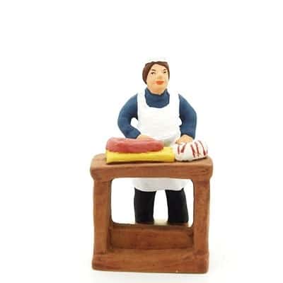 santon de provence le boucher peint a la main