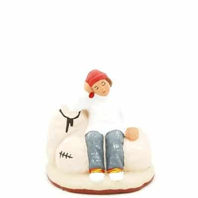 santon de provence peint à la main meunier sur les sacs