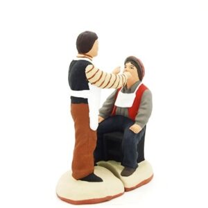 Arracheur de dents et son client santon de provence peint à la main