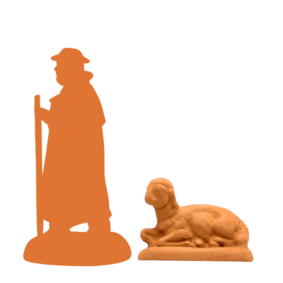 Mouton couché pré à peindre