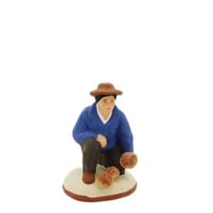 Le ramasseur de champignons Santon de Provence peint à la main