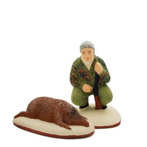 Chasseur de sanglier santon peint à la main